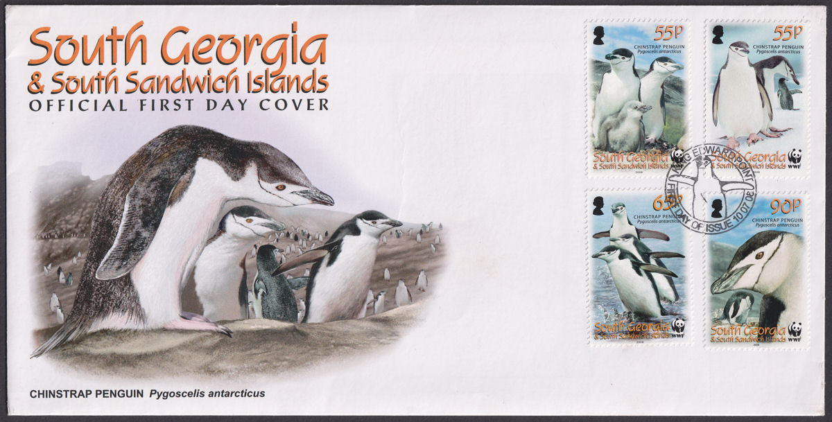 South Georgia + Sth Sandwich Is 2008 Chinstrap Penguins Official First Day Cover