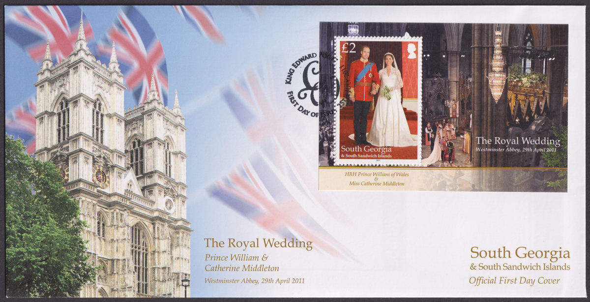 South Georgia + Sth Sandwich Is 2011 Royal Wedding Official First Day Covers