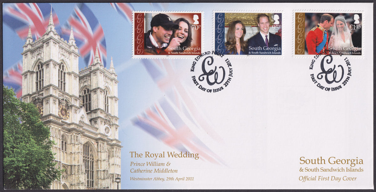 South Georgia + Sth Sandwich Is 2011 Royal Wedding Official First Day Covers