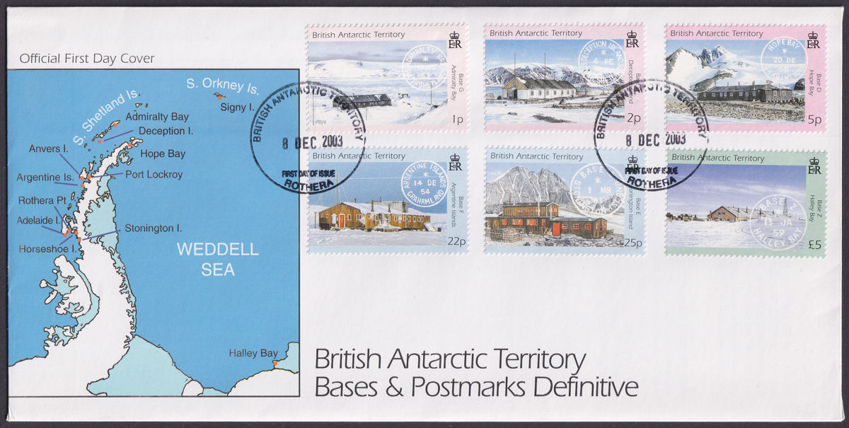 British Antarctic Territory 2003 Research Bases Official Pair First Day Covers