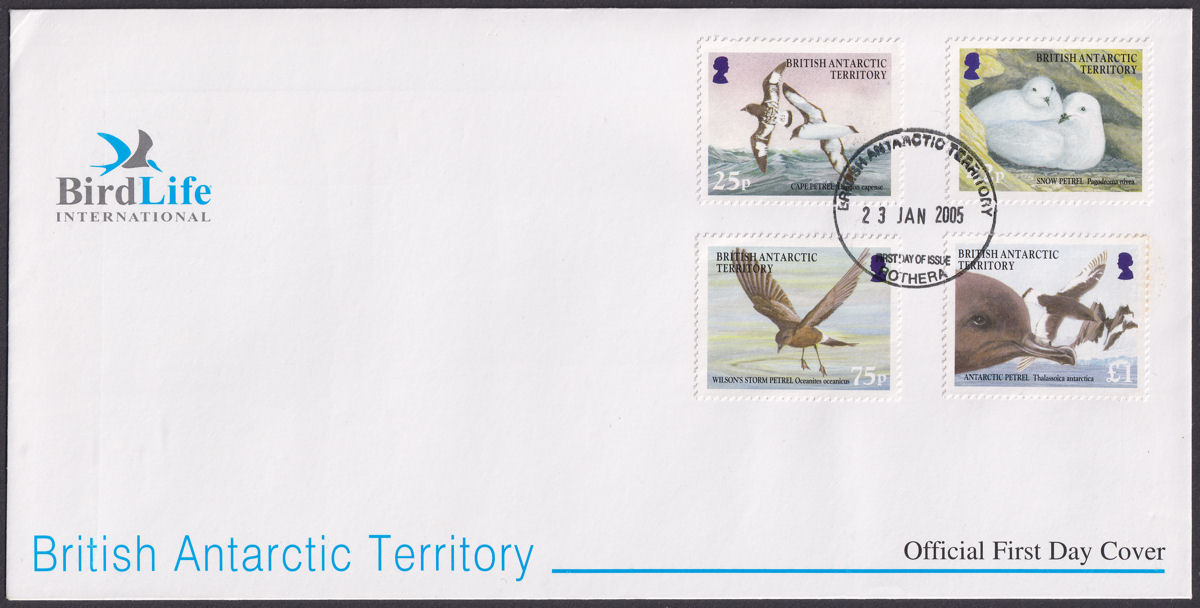 British Antarctic Territory 2005 BirdLife Petrels Official First Day Cover