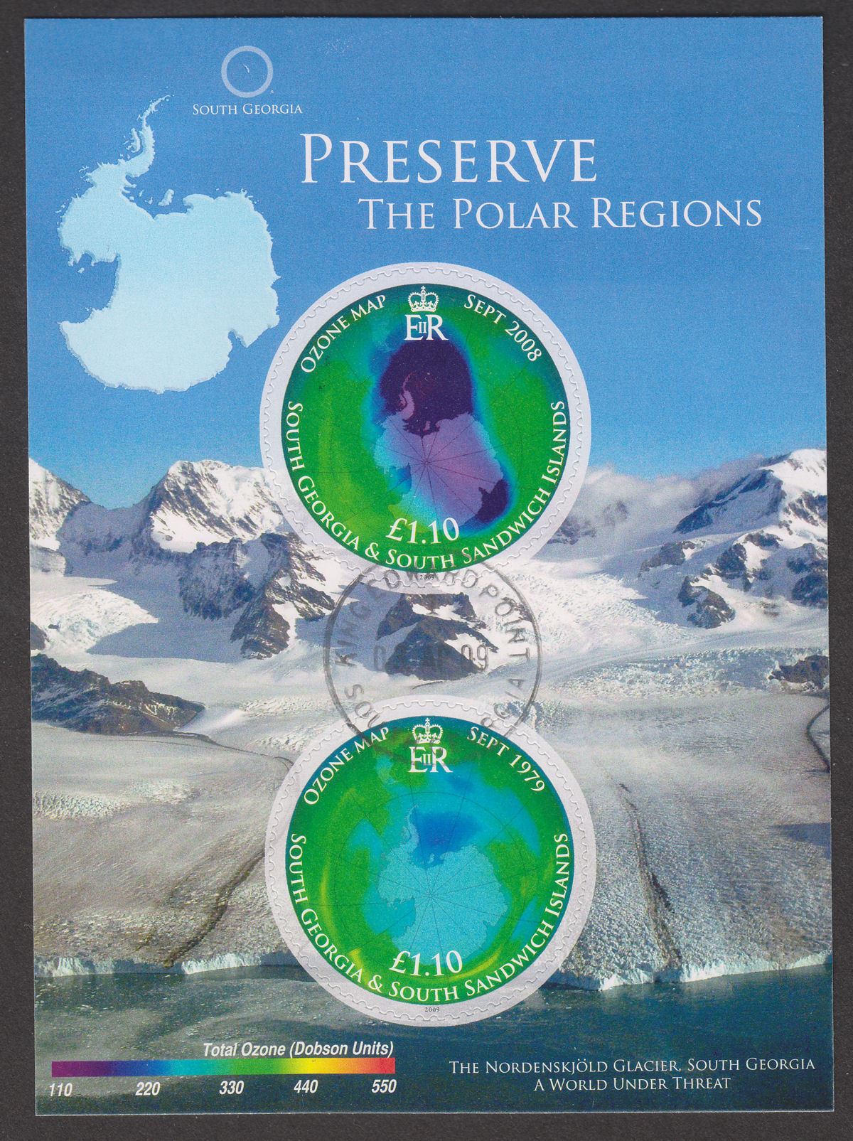 South Georgia + Sth Sandwich Is 2009 Polar Regions Miniature Sheet Used SG MS462