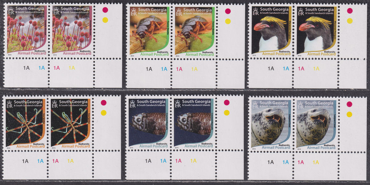 South Georgia + Sth Sandwich Is 2015 Biodiversity Pairs Set Mint SG656-661 c£38