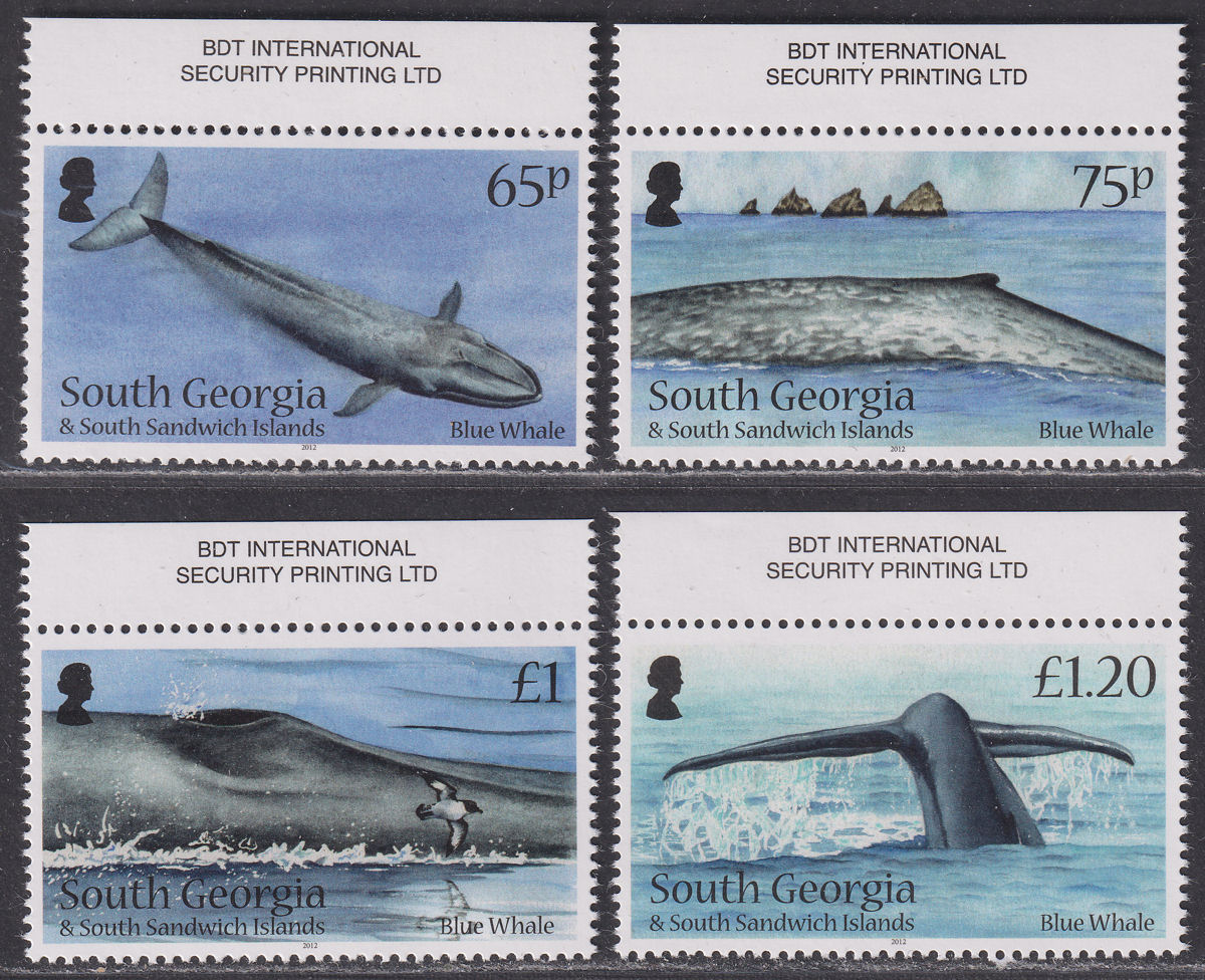 South Georgia + Sth Sandwich Is 2012 Blue Whale Set Mint SG566-569 cat £18