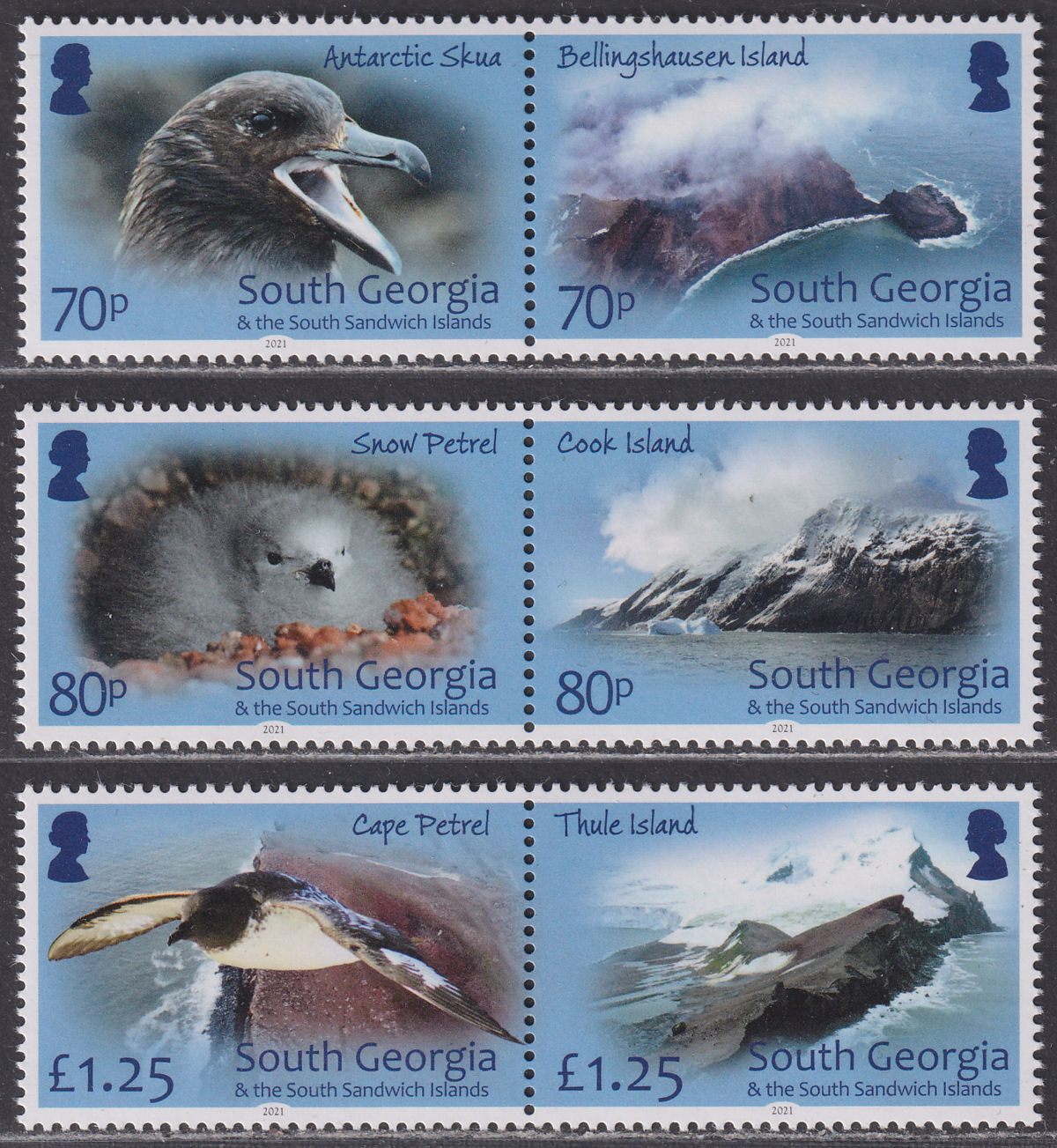 South Georgia + Sth Sandwich Is 2021 Southern Thule Set Mint SG783-788