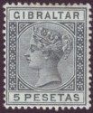 Gibraltar 1889 QV 5p Slate-Grey Mint SG33