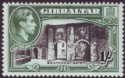 Click for more photos and details Gibraltar 1938 KGVI 1sh Black and Green Perf 13½ Mint SG127a