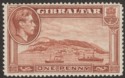 Gibraltar 1938 KGVI 1d Yellow-Brown Perf 14 Mint SG122