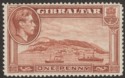 Click for more photos and details Gibraltar 1938 KGVI 1d Yellow-Brown Perf 14 Mint SG122