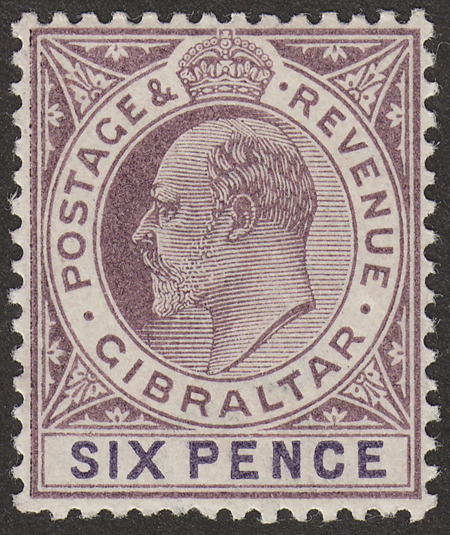 Gibraltar 1903 KEVII 6d Dull Purple and Violet Mint SG50