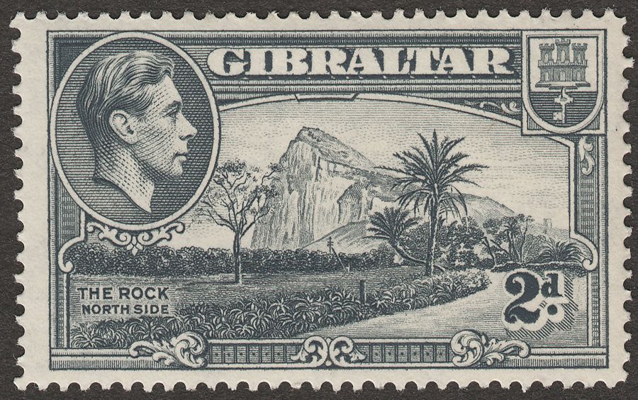 Gibraltar 1938 KGVI 2d Grey Perf 14 Mint SG124