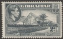 Click for more photos and details Gibraltar 1938 KGVI 2d Grey Perf 14 Mint SG124