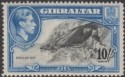 Click for more photos and details Gibraltar 1938 KGVI 10sh Black and Blue Perf 14 Mint SG130 cat £75 toned gum