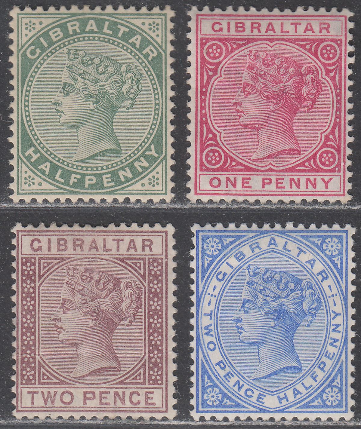 Gibraltar 1886-87 Queen Victoria Set to 2½d Mint / Unused SG8-11 cat £190