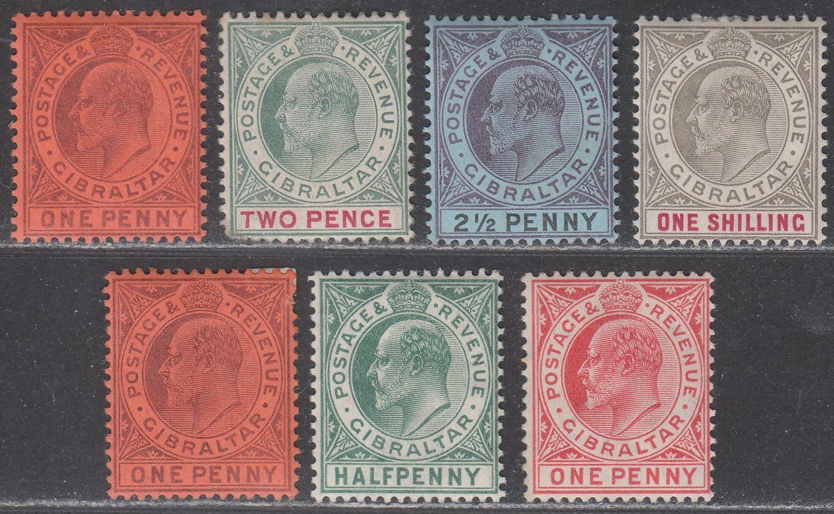 Gibraltar 1903-07 King Edward VII Selection to 1sh Mint