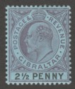 Gibraltar 1903 KEVII 2½d Dull Purple and Black on Blue Mint SG49