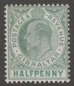 Click for more photos and details Gibraltar 1903 KEVII ½d Grey-Green and Green Mint SG46