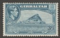 Click for more photos and details Gibraltar 1938 KGVI 3d Light Blue Perf 13½ Mint SG125