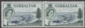 Click for more photos and details Gibraltar 1953 QEII Wharves ½d Indigo and Grey-Green Coil Join Pair Mint SG145
