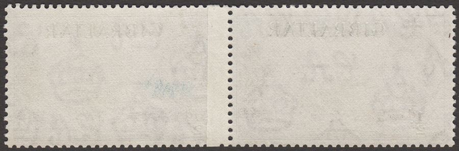 Gibraltar 1953 QEII Wharves ½d Indigo and Grey-Green Coil Join Pair Mint SG145