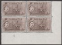Gibraltar 1953 QEII Government House 5sh Deep Brown Block Mint SG156