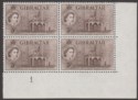 Click for more photos and details Gibraltar 1953 QEII Government House 5sh Deep Brown Block Mint SG156
