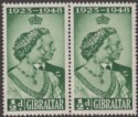 Gibraltar 1948 KGVI Royal Silver Wedding ½d Green Pair Mint SG134