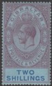Click for more photos and details Gibraltar 1925 KGV 2sh Reddish Purple and Blue Mint SG99a