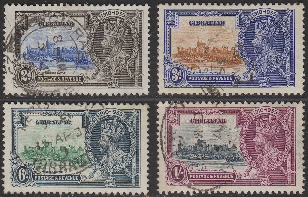 Gibraltar 1935 KGV Silver Jubilee Set Used SG114-117 cat £50