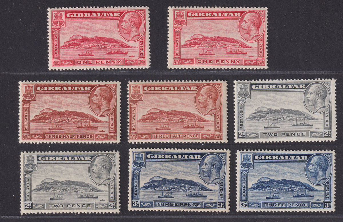 Gibraltar 1931-33 King George V Rock Set with Perf Varieties Mint SG110-113a