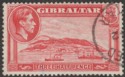 Click for more photos and details Gibraltar 1938 KGVI 1½d Carmine Perf 13½ Used SG123a