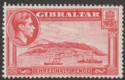 Click for more photos and details Gibraltar 1938 KGVI 1½d Carmine Perf 13½ Mint SG123a