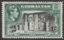 Click for more photos and details Gibraltar 1938 KGVI 1sh Black and Green Perf 14 Mint SG127