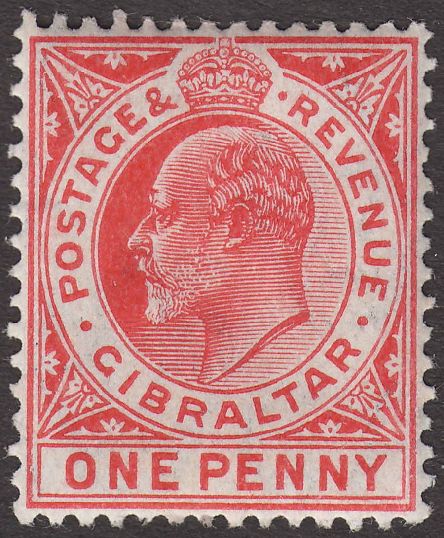 Gibraltar 1906 KEVII 1d Carmine Mint SG67