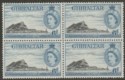 Click for more photos and details Gibraltar 1953 QEII Europa Point 6d Black and Grey-Blue Block Mint SG153b