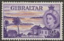 Click for more photos and details Gibraltar 1953 QEII 2sh Orange and Reddish Violet Mint SG155