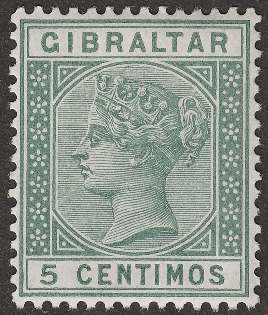 Gibraltar 1889 QV 5c Green Mint SG22