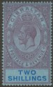 Gibraltar 1912 KGV 2sh Dull Purple and Blue on Deep Blue Mint SG82