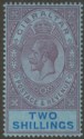 Click for more photos and details Gibraltar 1912 KGV 2sh Dull Purple and Blue on Deep Blue Mint SG82