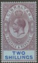 Gibraltar 1912 KGV 2sh Dull Purple and Blue on Blue Mint SG82