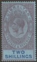 Click for more photos and details Gibraltar 1924 KGV 2sh Grey-Purple and Blue Mint SG99 cat £19
