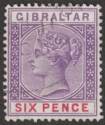 Gibraltar 1898 QV 6d Violet and Red Used SG44