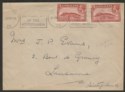 Click for more photos and details Gibraltar 1936 KGV Rock 1½d x2 Used on Rock Hotel Cover to Switzerland