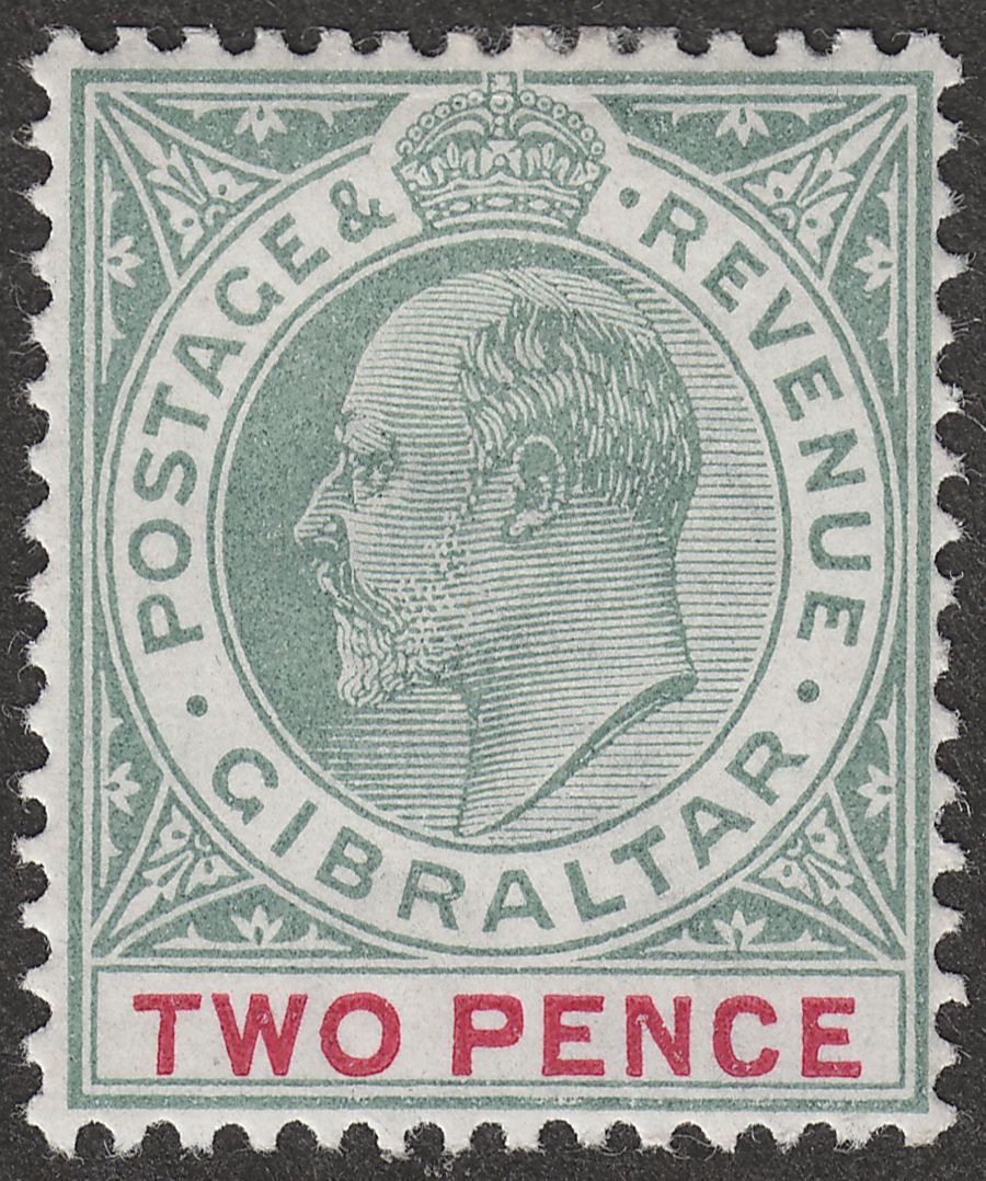 Gibraltar 1903 KEVII 2d Grey-Green and Carmine Mint SG48