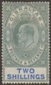 Click for more photos and details Gibraltar 1907 KEVII 2sh Green and Blue Ordinary Mint SG62 cat £120