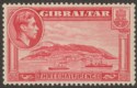 Click for more photos and details Gibraltar 1938 KGVI 1½d Carmine Perf 13½ Mint SG123a cat £275 w gum toning