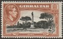 Click for more photos and details Gibraltar 1938 KGVI 2sh Black and Brown Perf 13½ Mint SG128a cat £130