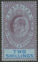 Click for more photos and details Gibraltar 1910 KEVII 2sh Purple and Bright Blue on Blue Mint SG72 cat £65