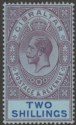 Click for more photos and details Gibraltar 1912 KGV 2sh Dull Purple and Blue on Blue Mint SG82 cat £29