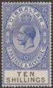 Click for more photos and details Gibraltar 1925 KGV 10sh Deep Ultramarine and Black Mint SG106 cat £32